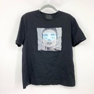 Limitato Women Size XL Shirt Short Sleeve Top Black Graphic Front Crewneck Tee